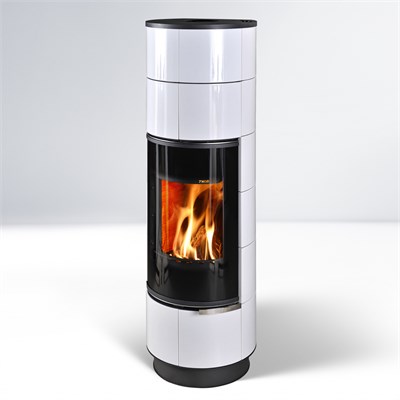 Дровяная печь DELIA PLUS CERAMIC, с аккумулирующими камнями, чёрный/керамика белая (Thorma) 6823 - фото 19876