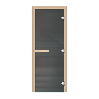 Дверь для сауны, полотно 1735х620, ручка магнит, толщ. 8мм  1.8х0.7 Графит мат - фото 9005