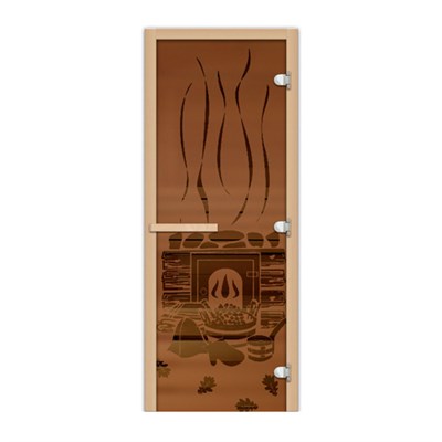 Дверь для сауны, полотно 1835х620, ручка магнит, толщ. 8мм  1.9х0.7 Банька - фото 9014