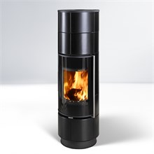 Дровяная печь DELIA EXTRA CERAMIC, с аккумулирующими камнями, чёрный/керамика чёрная (Thorma) 6826